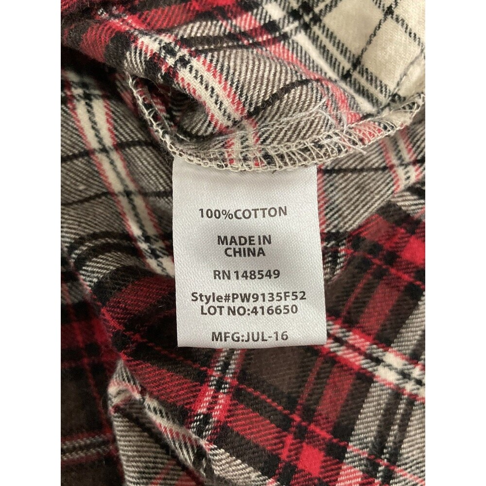 Paper Denim & Cloth Flannel Shirt Mens XL Red Plaid Button Up Cotton Casual - Picture 7 of 9